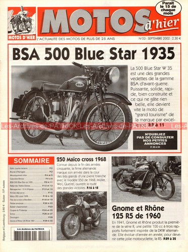 Motos hier bsa - d'hier, blue