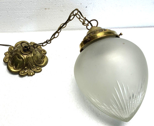 Ancien lustre plafonnier - ancien, obus