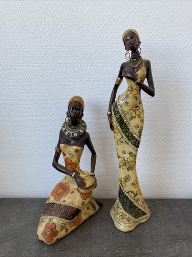 Statues femme africaine robe - 2,