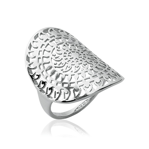 Bague large ajourée argent - bague,