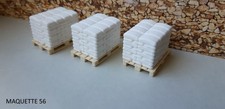 1/43 3 chargements sacs de ciment sur palette décor quai chantier entrepôt usine