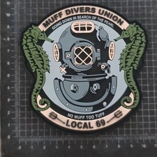 PATCH MUFF DIVERS UNION LOCAL 69 PVC 11x10CM PATCH HUMOUR TACTIQUE AIRSOFT