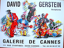 DAVID GERSTEIN - AFFICHE ORIGINALE D'EXPOSITION -GALERIE DE CANNES -60X45CM