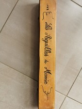 Ancienne boite en bois de chêne, faite main, pour aiguilles à tricoter