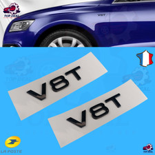 2 x Logo V8T Audi8 Badge Embleme Noir Brillant