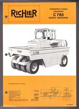 ▬►Prospectus Original  RICHIER COMPACTEUR A PNEUS AUTOMOTEUR C 785