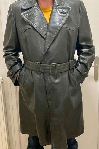 Manteau motard allemand vert