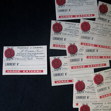 20 ETIQUETTES PHARMACIE LINIMENT 1900 20 OLD PHARMACY LABELS NANTES J. CHAPEL