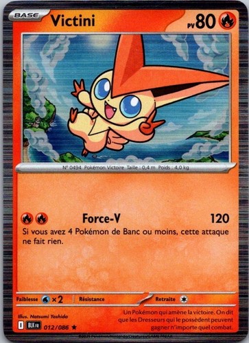 Carte pokémon victini 012 086 - carte,