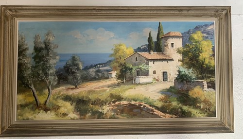Tableau peinture huile paysage - tableau,