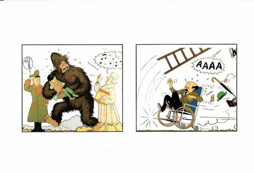 Carte postale tintin fresque - postale,