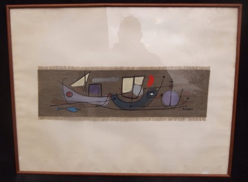 Ancien tableau huile - sur, toile