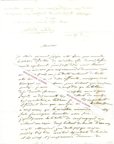 Lettre autographe signée - , de