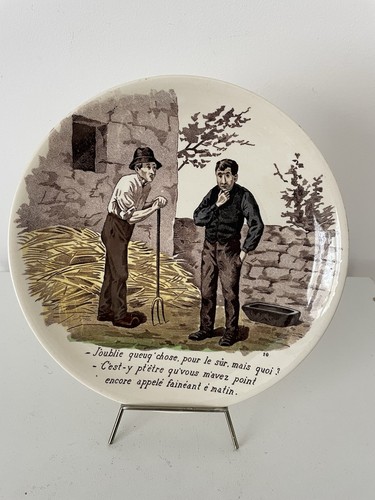 Assiette parlante ancienne - , en