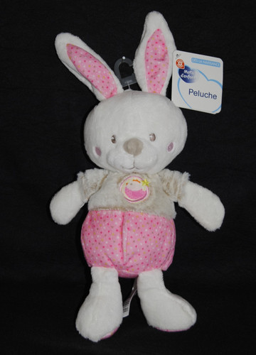 Peluche doudou blanc - 🐰, rose
