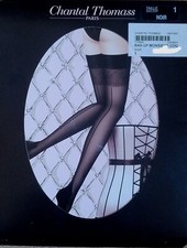 NEUF @@ BAS JARRETIERE COUTURE NOIR + CHANTAL THOMASS TT8640 + 1