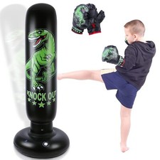 Sac de Frappe Dinosaure pour Enfants - Sac de Boxe autoportant de 160 cm avec...