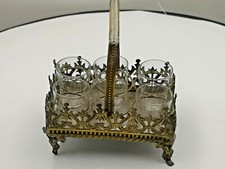 Jolie cave à liqueur / présentoir/ serviteur à 6 verres à liqueur, en laiton.