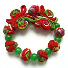 BRACELET tissu coton MULTICOLORE femme fille ethnique rouge vert 15 à 16 cm
