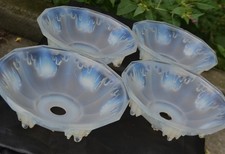LOT DE 5 TULIPES EZAN OPALESCENTS BLEUITE /  LUSTRE  / LAMPE