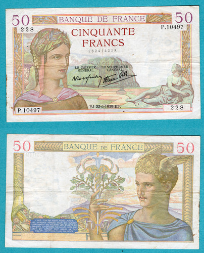 Billet francs cérès - 50,