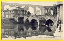 CPA 22 - DINAN (Cotes d'Armor) Le vieux PONT et le VIADUC Enfants Petit BAIGNEUR