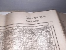 Carte Etat Major Allemand WW2 - Normandie - COUTANCE - datée 1944 WW2