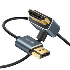 Câble HDMI Angle Coudé 90° Degré Ultra Slim 1M Fin et Souple Cordon HDMI Cabl...