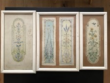LOT DE 4 AQUARELLES ART NOUVEAU JUGENDSTIL FAIENCE 1900 CHOISY CREIL  LONGWY ?