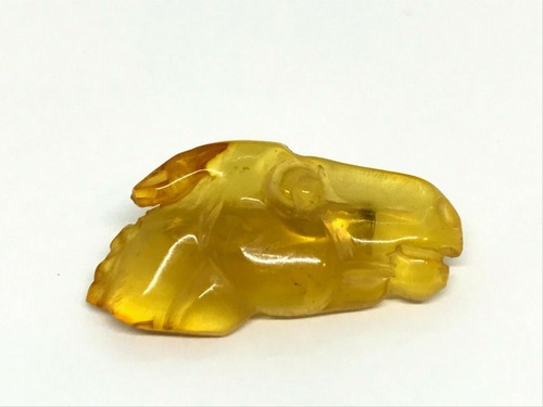 Broche ambre tête cheval - broche,
