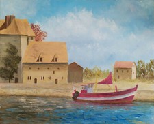 Tableau huile sur toile - Honfleur le Port - Marine