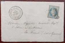FRANCE:  Belle variété sur n°29B sur lettre de 1870 (140A3?)