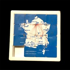 Rare AIR INTER Puzzle Carte De France Ligne Intérieure Casse Tête Publicitaire