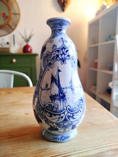 Ancien pied lampe delft - ancien, de