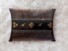 Ancien peigne en corne et décor laiton. Asie,Inde,Japon,ethnique,comb,collection