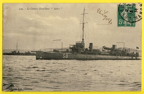 Cpa navire guerre - navire, cachet