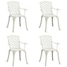  4x Chaises de Jardin Aluminium Coulé Noir Fauteuils Salle à Manger vidaXL