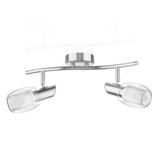 Plafonnier ELERA à deux flammes avec ampoules LED E14 458lm chacune, blanc