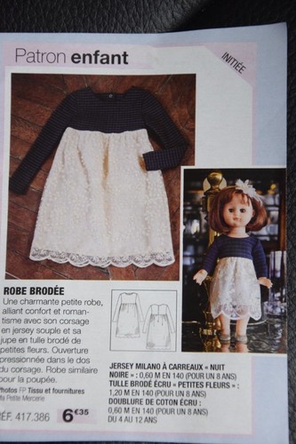 Patron robe fillette poupée