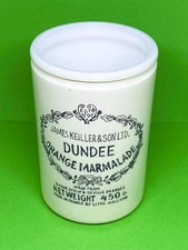 Ancien pot à marmelade d'oranges Dundee en opaline, fabriqué par James Keiller &