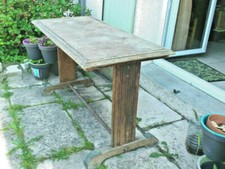Ancienne table de bistrot en bois, années 50