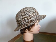 CHAPEAU VINTAGE  BURBERRY'S STRIKER TWEED PRINCE DE GALLE MARRON TAILLE 58