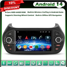 Android 14 64GO DAB+Wifi Autoradio Fiat Fiorino Qubo Citroen Nemo Peugeot Bipper