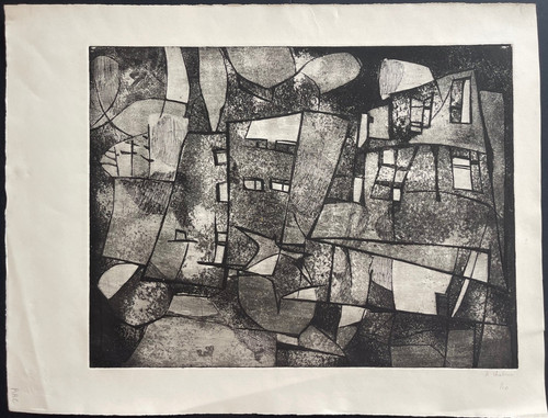 Art abstrait 1970 gravure