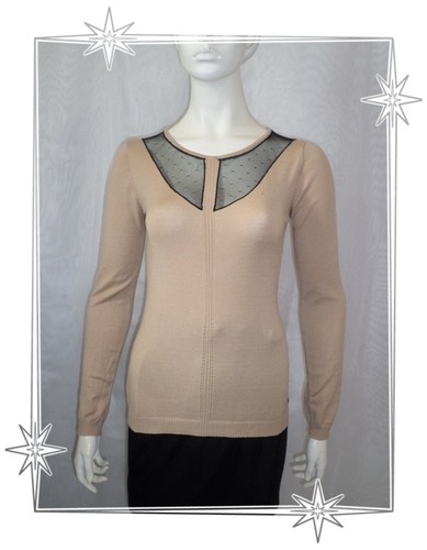 Haut pull fantaisie beige - -,