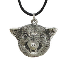 Pendentif tête de loup en