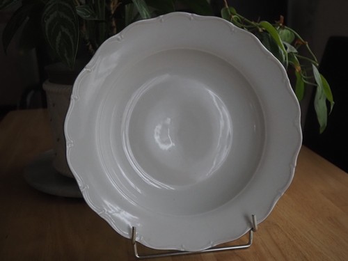 Grand plat rond creux blanc - plat, &