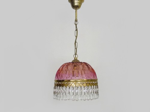 Vintage pink patterned glass - patterned,