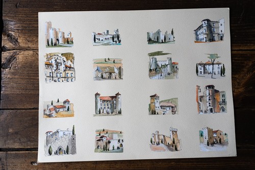Peinture aquarelle vintage