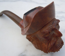 Pipe bruyère sculptée tête homme St Claude Vincent meilleur ouvrier de France